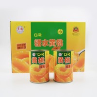 水果罐頭黃桃罐頭425g*12罐 新鮮水果罐裝休閑零食廠家直銷(xiāo)批發(fā)